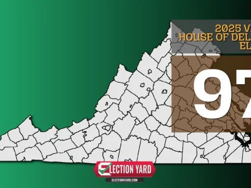 2025 Virginia House of Delegates 75th District Race Preview - HD-97 - Map of Virginia counties on a green background